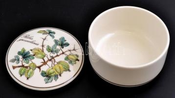 Villeroy & Boch porcelán dobozka, levonóképes, jelzett, d: 8 cm, m: 4,5 cm