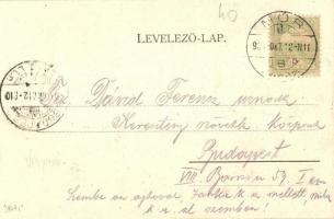 1904 Aka, Római katolikus templom, Szövetkezet üzlete. Kiadja Klökner P. Art Nouveau, floral