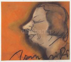 Vazsary Pirit ábrázoló rajz azonosítatlan jelzéssel; vegyes tecnika, papír 17x15cm