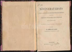 Dr. Simkovics Lajos: Növényhatározó a Dráva, Alsó-Duna, és Kárpátok övezte Magyarföldön. Itthonos virágos növények géniuszainak meghatározására. Főképp iskoláink céljaira. Bp.,1882, Nagel Bernát, VI+155 p. Átkötött félvászon-kötés, kopott borítóval, laza fűzéssel, kis címlaphiánnyal, az első három lap kijár.