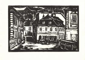 1976 Andruskó Károly (1915-): 14 db metszetet tartalmazó füzet benne a művész saját kezű dedikálása ...