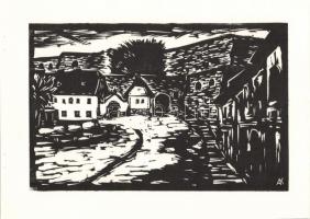 1976 Andruskó Károly (1915-): 14 db metszetet tartalmazó füzet benne a művész saját kezű dedikálása ...