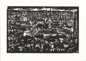 1976 Andruskó Károly (1915-): 14 db metszetet tartalmazó füzet benne a művész saját kezű dedikálása ...