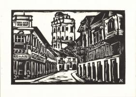 1976 Andruskó Károly (1915-): 14 db metszetet tartalmazó füzet benne a művész saját kezű dedikálása ...