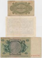 3db klf német bankjegy, közte Német Harmadik Birodalom / Német megszállt területek 1940-1945. 2M T:I...