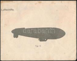 Német nyelvű hadi léghajó- és repülőgép ismertető kihajtható lap