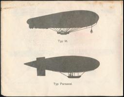 Német nyelvű hadi léghajó- és repülőgép ismertető kihajtható lap