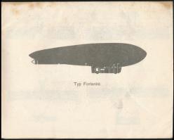 Német nyelvű hadi léghajó- és repülőgép ismertető kihajtható lap