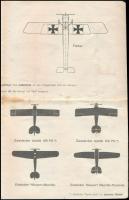 Német nyelvű hadi léghajó- és repülőgép ismertető kihajtható lap