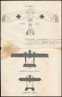 Német nyelvű hadi léghajó- és repülőgép ismertető kihajtható lap