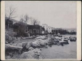 1896 Abbáziai part részlete, 2 db keményhátú fotó, az egyik felületén folttal,18x24 cm