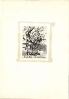 Ex-libris azonosítatlan szignóval; toll, papír 9x12cm