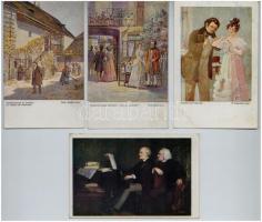 112 db RÉGI használatlan művész motívumlap, benne 51 db híres ember / 112 pre-1945 unused art motive...