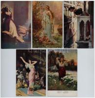 80 db RÉGI hölgyeket ábrázoló motívumlap / 80 pre-1945 motive postcards with ladies