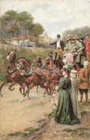 61 db RÉGI művész motívumlap / 61 pre-1945 art motive postcards