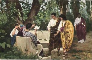 61 db RÉGI művész motívumlap / 61 pre-1945 art motive postcards