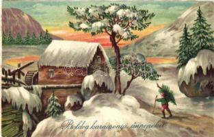 45 db RÉGI üdvözlő képeslap; dombornyomott és litho lapok, sok karácsony / 45 pre-1945 greeting post...