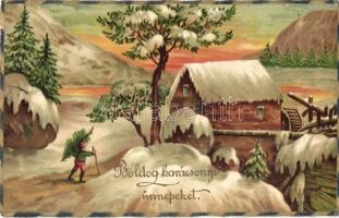 45 db RÉGI üdvözlő képeslap; dombornyomott és litho lapok, sok karácsony / 45 pre-1945 greeting post...