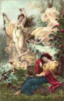 20 db RÉGI enyhén erotikus művészlap / 20 pre-1945 gently erotic art postcards