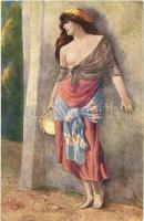 20 db RÉGI enyhén erotikus művészlap / 20 pre-1945 gently erotic art postcards