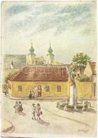 46 db főleg RÉGI képeslap, sok üdvözlő és művészlappal vegyes minőségben / 46 mostly pre-1945 postca...