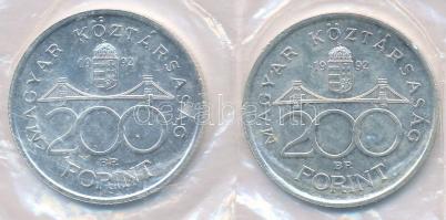 1992. 200Ft Ag "MNB" (2x) T:1-,2