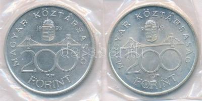 1993. 200Ft Ag "MNB" (2x) T:1-,2