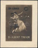 Jelzés nélkül: Ex libris Dr. Albert Treier, klisé, papír, 15,5×11,5 cm
