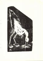 1973 Andruskó Károly (1917-) Harc a létért - 11 metszetet tartalmazó füzet 15x22cm