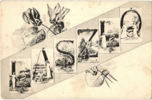 5 db RÉGI motívumlap / 5 pre-1945 motive postcards