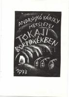 Andruskó Károly (1917-) Tokaji borpincékben - 20 metszetet tartalmazó füzet a művész saját kezű dede...