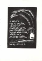 Andruskó Károly (1917-) Tokaji borpincékben - 20 metszetet tartalmazó füzet a művész saját kezű dede...