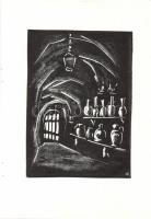 Andruskó Károly (1917-) Tokaji borpincékben - 20 metszetet tartalmazó füzet a művész saját kezű dede...