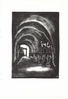 Andruskó Károly (1917-) Tokaji borpincékben - 20 metszetet tartalmazó füzet a művész saját kezű dede...