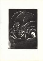 Andruskó Károly (1917-) Tokaji borpincékben - 20 metszetet tartalmazó füzet a művész saját kezű dede...