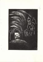 Andruskó Károly (1917-) Tokaji borpincékben - 20 metszetet tartalmazó füzet a művész saját kezű dede...