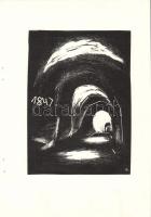 Andruskó Károly (1917-) Tokaji borpincékben - 20 metszetet tartalmazó füzet a művész saját kezű dede...
