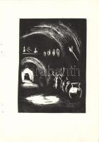 Andruskó Károly (1917-) Tokaji borpincékben - 20 metszetet tartalmazó füzet a művész saját kezű dede...