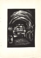 Andruskó Károly (1917-) Tokaji borpincékben - 20 metszetet tartalmazó füzet a művész saját kezű dede...