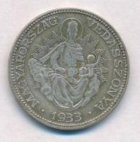 1933. 2P Ag "Madonna" T:2- patina Adamo P7