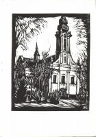 Andruskó Károly (1917-)Bács-Kiskun-megyei műemlék épületek - 24 metszetet tartalmazó füzet 15x22cm