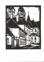 Andruskó Károly (1917-)Bács-Kiskun-megyei műemlék épületek - 24 metszetet tartalmazó füzet 15x22cm