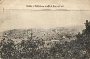 1909 Badacsony, kilátás a Badacsony tetejéről Fonyód felé. Kiadja a Balatoni Szövetség (EK)
