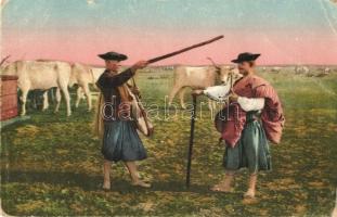 Hortobágy és Hódmezővásárhely - 6 db régi képeslap vegyes minőségben / 6 pre-1945 postcards in mixed...