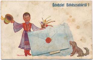 Békéscsaba - 9 db régi képeslap vegyes minőségben / 9 pre-1945 postcards in mixed condition