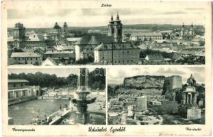 Eger - 8 db régi képeslap vegyes minőségben / 8 pre-1945 postcards in mixed condition