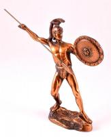 Görög harcos, szobor, spiáter, kis kopásokkal, m: 28,5 cm