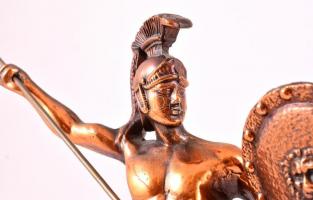 Görög harcos, szobor, spiáter, kis kopásokkal, m: 28,5 cm