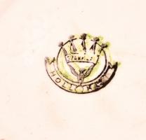 Régi Hollóházi porcelán bonbonniere. Jelzett, kis kopásokkal d: 11 cm