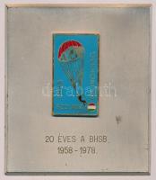 1978. BHSB Bajnokság - Szolnok / 20 éves a BHSB fém plakett, gravírozott (103x90mm) T:1-,2